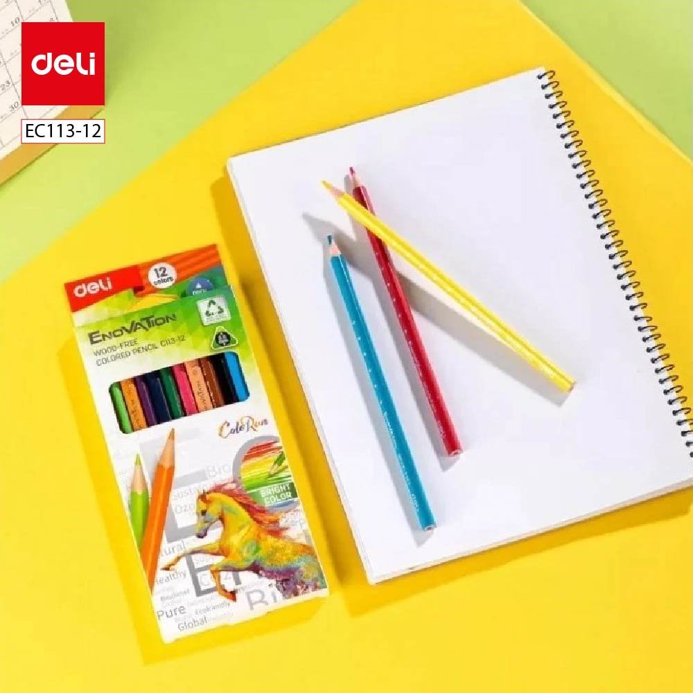 ديلي أقلام تلوين بلاستيك طويل - إينوڤيشن - 12 لون EC113-12